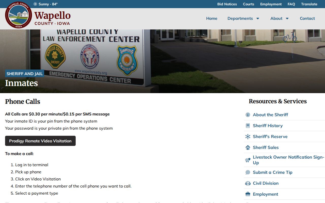 Wapello County MobilePatrol booking and release information